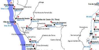 mapa apoio Cruz Vermelha  peregrinos Fátima